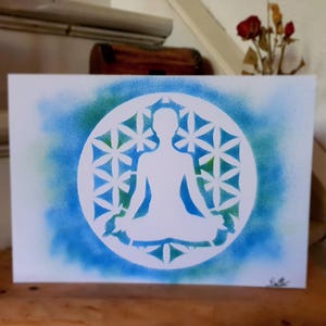 Watercolor painting energy picture throat chakra