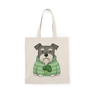 Cute Dog Lover Tote Bag, Eco-Friendly Grocery Bag, Sustainable Gift Bag, Pet-Themed Beach Tote, Funny Dog Shopping Bag, schnauzer bag