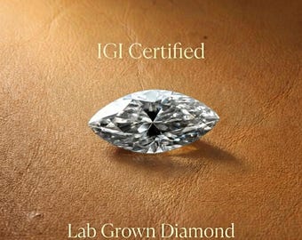Solitaire Lab Grown Loose Diamond, Loose Marquise Cut for Ring Jewelry, 1.00 to 5.00 Carat with IGI Certificate for Engagement/Wedding Ring