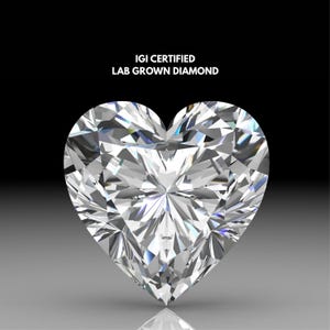 Solitaire Lab Grown Loose Diamond, Loose Heart Shape for Ring Jewelry, 1.00 to 5.00 Carat with IGI Certificate for Engagement/Wedding Ring