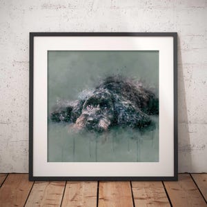 Cockapoo Dog | Wall Art | Black | Grey | Pet Portrait | Poster | Print