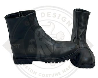 Mens Black Mando Cosplay Leather Shoes Replica, Star Wars Men Boots , All Sizes Available