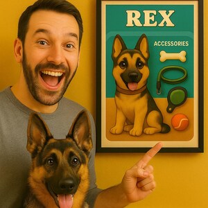Retrato de mascota personalizado, caricatura de perro divertida, recuerdo personalizado para mascota, regalo para mamá de perro, arte digital para mascotas, regalo para amantes de los gatos, recuerdo para mascota