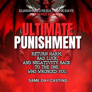 Ultimate Punishment Spell, Instant Revenge Spell, Powerful Curse, Hex Enemy, Fast Revenge, Curse Enemy, Immediate Revenge