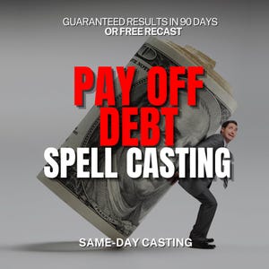 Debt Free Spell, eliminate debt financial spell, banish debt prosperity spell, clear debt financial spell,zero debt money rituals,erase debt