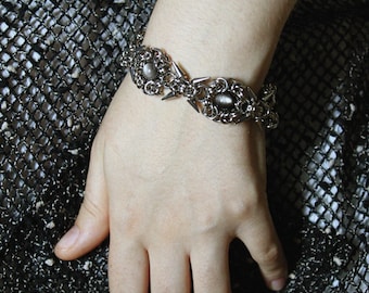 Medieval Chainmail Bracelet with Natural Gemstone | Stainless Steel Gothic Jewelry | Handmade Chainmaille Spike Bracelet