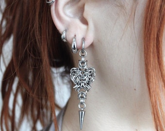 Stainless steel handmade chainmail earrings