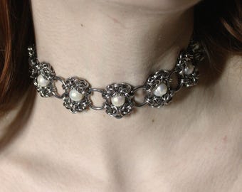 chainmail pearl choker