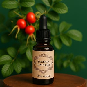 手作りローズヒップチンキ - 野生ハーブエキス、ビタミンC