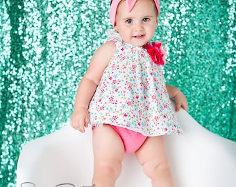Mint Green Shimmer Sequin Fabric Photography Backdrop