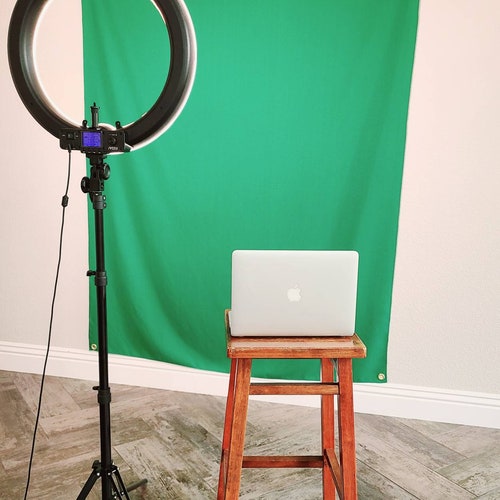 Zoom Green Screen Backdrop With Grommets Video Green Etsy