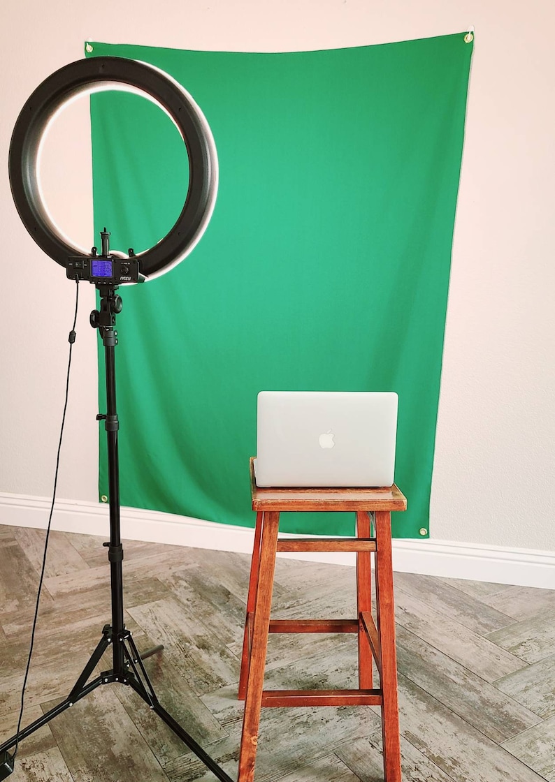 Zoom Green Screen Backdrop With Grommets Video Green Etsy