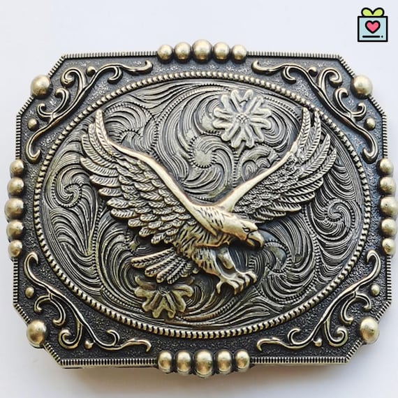 Handmade Western Belt Buckle, Fashion Zinc Alloy Belt Buckle, Eagle Style Decorative Buckle, Trendy Belt Accessories, Men Metal Belt Buckle