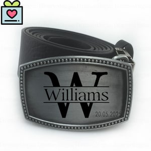Personalized Bronze Belt Buckle with Choice of Engraved Date, Tally Marks, Roman Numerals, Anniversary Gift for Him, Best Gift for Husband