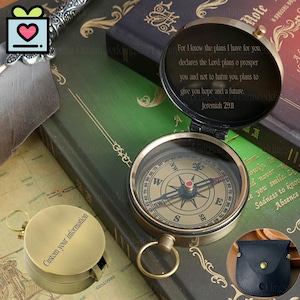 Personalized Brass Compass Anniversary Gifts For Men, Brass Compass Birthday Gift For Dad, Groomsmen Gift For Him, Christmas Gifts For Him