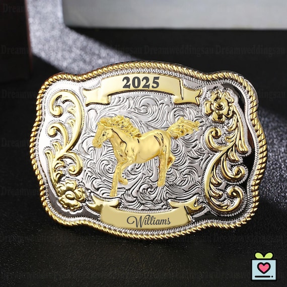 Personalized Western Belt Buckle, Custom Rodeo Prize  display picture 3