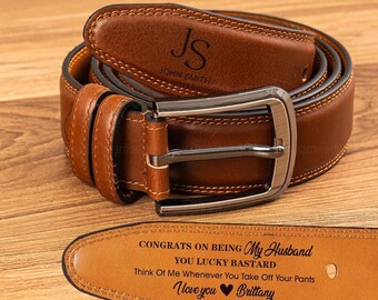 Personalized Real Leather Belt with Buckle, Vintage Men's Belt, Handcrafted Custom Belt for Him, Gift for Husband, Personalized Gift for Men