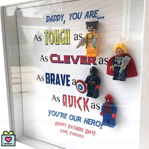 Gifts for Dad, Set of 4 Superhero Figures, Handcrafted Framed Wall Hanging, Birthday Gifts, Christmas Present, Desktop Decoration Gift