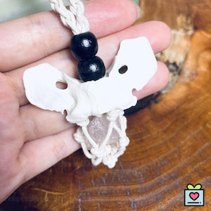 Handmade Necklace, Fox Bone Jewelry, Crystal Pendant Necklace, Unique Bone Jewelry, Gift for Her, Boho Style Necklace, Mystical Jewelry