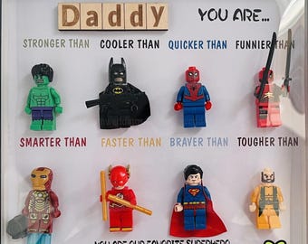 Personalized 2025 Fathers Day Gift, Superhero Birthday Gift, Father&#39;s Day Superhero Present, 3D Superhero Pop-up Statue, New Dad Frames Gift