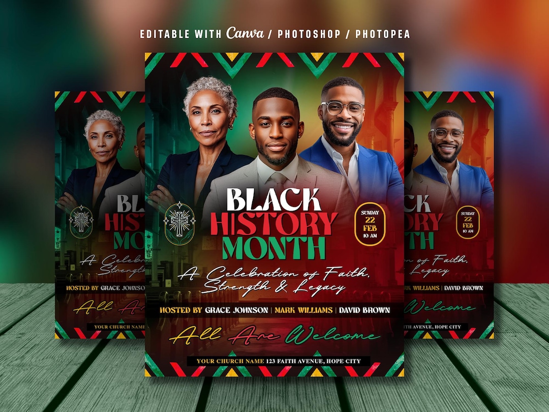 Black History Month Flyer Template: Celebration Event, Church Service ...
