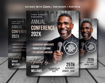 Editable Annual Church Conference Flyer Template: Canva & Photoshop (Digital Download)
