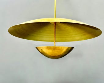 Lámpara empotrada Sputnik de latón de los años 50: lámpara de techo moderna de mediados de siglo, lámpara de araña de latón crudo, lámpara colgante de latón