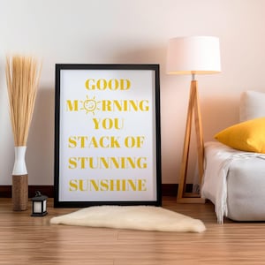 Sunshine Quote Print: Good Morning, Positive Vibes - Modern Home Decor (Digital Download)