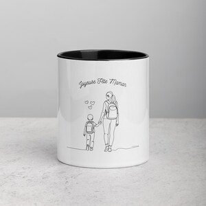 Mother&#39;s Day Mug - Happy Mother&#39;s Day - Mother and Child Illustration - Tender Mother&#39;s Gift - Love Mug - Mother&#39;s Gift Idea