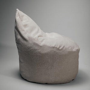 Woven Fabric Bean Bag Chair – Soft & Supportive Lounger with Removable Cover and Adjustable Filling