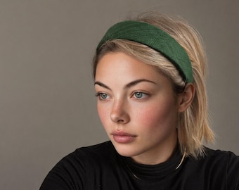 Forest Green Minimalist Sinamay Headband | Formalwear | Cocktail Headpiece | Church Service