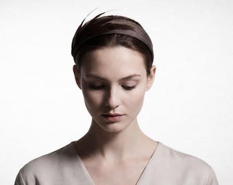 Rich Brown Feather Sinamy Headpiece | Style for Races | Ascot | Wedding Guest Fascinator