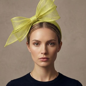 Lime Green Structured Bow | Ascot Ladies Day | Wedding Guest | Statement Headband |