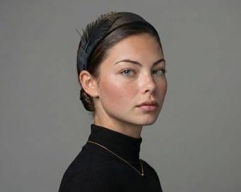 Black Statement Bow Headpiece | Comfort Fit | Wedding Guest Fascinator | Ladies Day