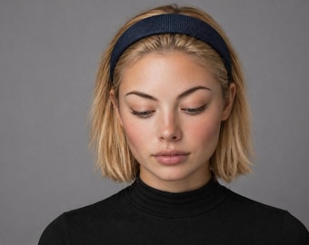 Midnight Blue Sinamay Headband | Wedding Guest Hair Accessory | Cocktail Headpiece