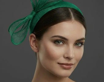Emerald Green Sculpted Loop Headband | Wedding Guest | Race Day Event