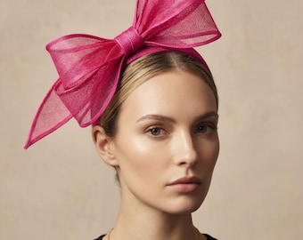 Hot Pink Wedding Guest Statement Headpiece | Ascot Headband | Kentucky Derby | Summer Events