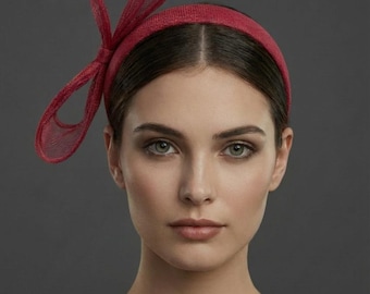 Burgundy Red Structured Loop Bow | Wedding Guest | Ascot