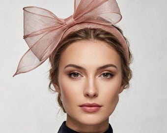 Blush Pink Statement Bow in Sinamay | Kentucky Derby | Royal Ascot | Wedding Guest