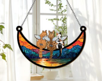 Personalized Cat Memorial Suncatcher: Custom Cat Breeds Window Hanging
