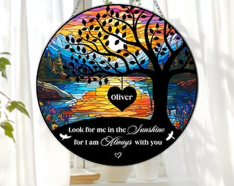 Personalized Memorial Suncatcher Sympathy Gift Window Hanging Loss Of Dad Remembrance Gifts