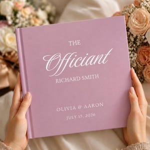Personalized Wedding Officiant Book | Custom Ceremony Script Book | Minimalist Hardcover Wedding Keepsake | Wedding Officiant Gift