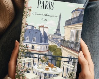 Personalized Paris Travel Journal – Eiffel Tower Notebook | Gift for Paris Lovers, France Trip Memory Book
