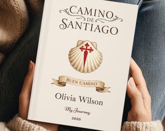Spersonalizowany dziennik Camino de Santiago – notatnik Buen Camino – dziennik podróży pielgrzymkowej – dziennik pamiątkowy Camino – nazwa własna prezent Camino