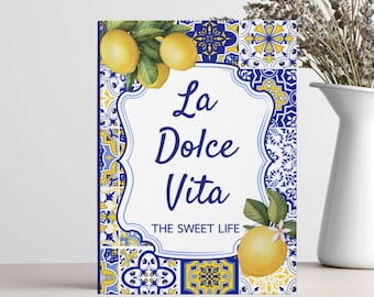 La Dolce Vita-receptenboek – Italiaans receptendagboek hardcover – cadeau voor Italiaanse foodliefhebber – notitieboek pasta- en familierecepten