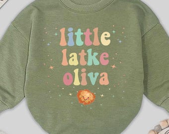 Little Latke Baby Romper, Personalized Hanukkah Outfit, Cute Latke Lover Baby Bodysuit, Custom Name Chanukah Gift, Jewish Holiday Clothes