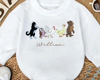 Personalized Bear Baby Romper, Cute Animal One Piece, Unisex Infant Bodysuit, Baby Shower Gift, Toddler Outfit, Cartoon Bear Clothes