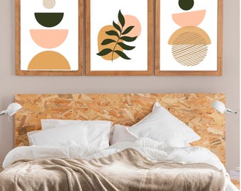 Boho Floral Wall Art: Vibrant Abstract Home Decor Painting