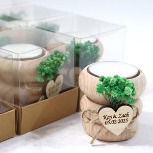 25 bomboniere fatte a mano per matrimonio, candele in legno personalizzate con fiori secchi incorporati, bomboniere per gli ospiti, regali per le damigelle d'onore
