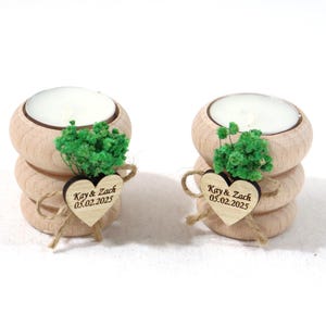 20 regali per damigelle d'onore, candele in legno personalizzate con fiori secchi incorporati all'ingrosso, bomboniere per gli ospiti, bomboniere fatte a mano